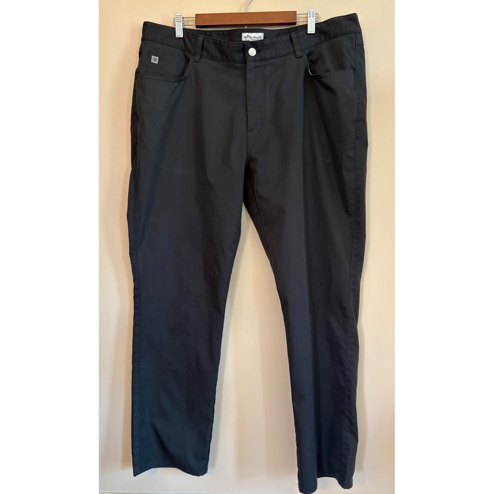 Peter Millar EB66 Performance 5 Pocket Pant Mens 41/30 Black Golf Chino Straight